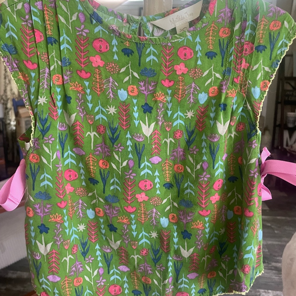 Matilda Jane Green and Pink Floral Tank Top